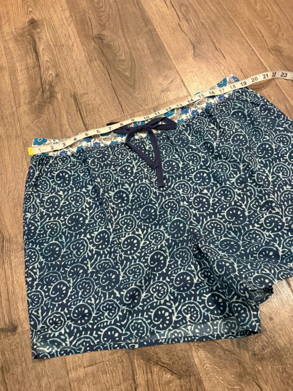 New Sundance Kai Shorts Blue Floral Bohemian Lightweight Cotton XL Beach Boho - Picture 9 of 12
